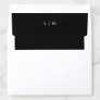 Simple Elegant Monogram Black Wedding Envelope Liner