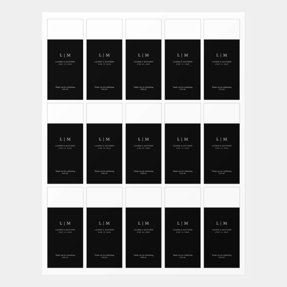 Disover Simple Elegant Monogram Black Wedding
