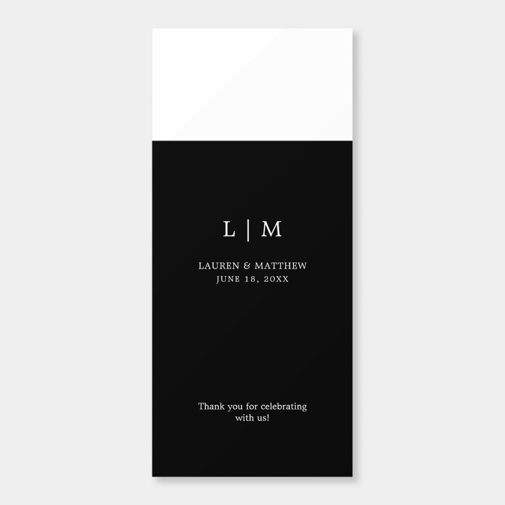 Disover Simple Elegant Monogram Black Wedding