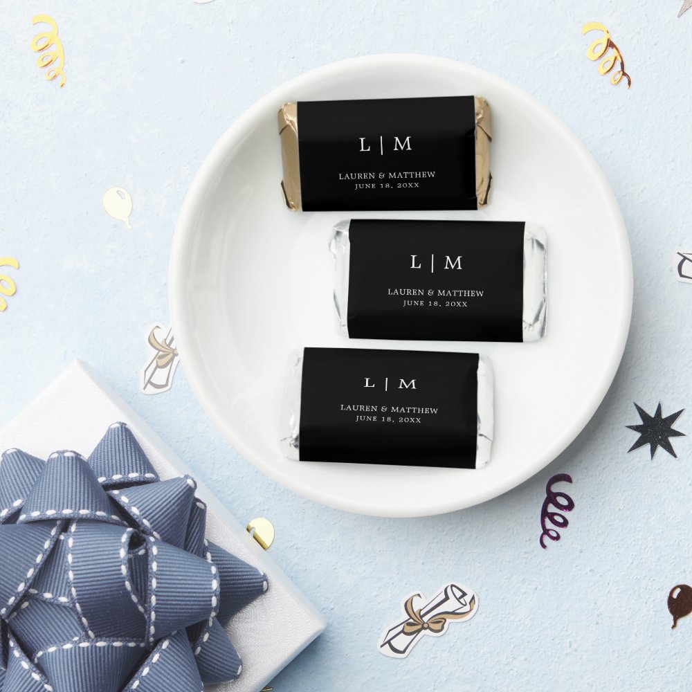 Disover Simple Elegant Monogram Black Wedding