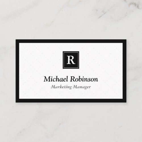 Simple Elegant Monogram - Easy Customization Business Card Template