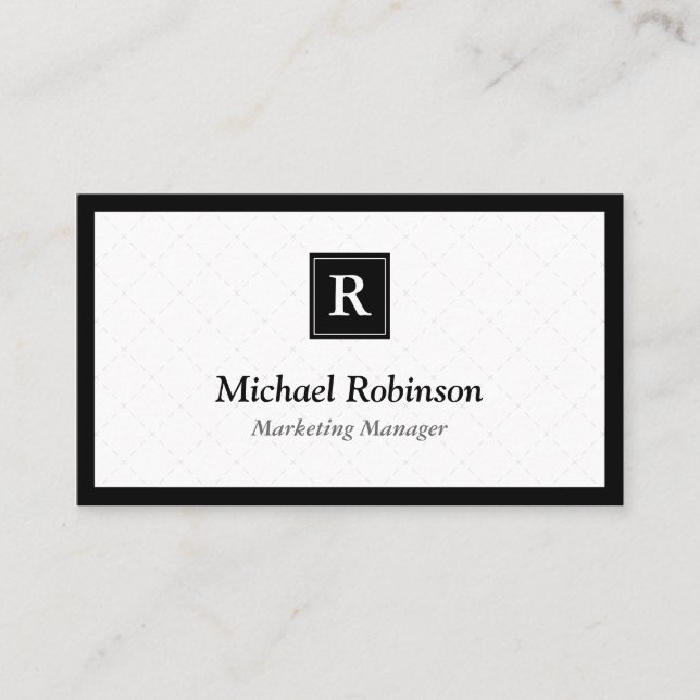 Simple Elegant Monogram - Easy Customization Business Card (Front)