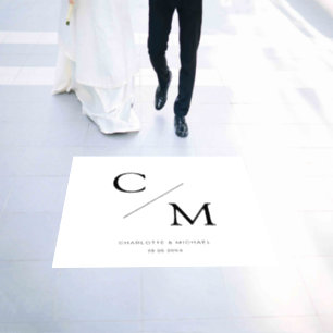 Simple elegant monogram  floor decals