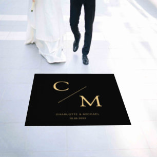 Simple elegant monogram  floor decals
