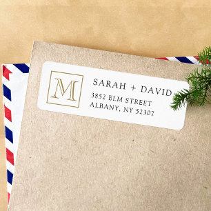 Simple Elegant Monogram Initial Return Address Label