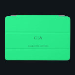 Simple, elegant monogram iPad mini cover<br><div class="desc">Modern,  simple,  elegant monogram ipad,  neon-green.
Just edit your product in a few minutes. You can change the font/size/color and position using "further personalize".</div>