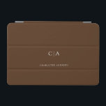 Simple, elegant monogram iPad mini cover<br><div class="desc">Modern,  simple,  elegant monogram ipad,  brown.
Just edit your product in a few minutes. You can change the font/size/color and position using "further personalize".</div>