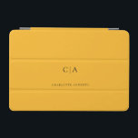 Simple, elegant monogram iPad mini cover<br><div class="desc">Modern,  simple,  elegant monogram ipad,  yellow.
Just edit your product in a few minutes. You can change the font/size/color and position using "further personalize".</div>