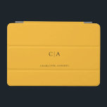 Simple, elegant monogram iPad mini cover<br><div class="desc">Modern,  simple,  elegant monogram ipad,  yellow.
Just edit your product in a few minutes. You can change the font/size/color and position using "further personalize".</div>