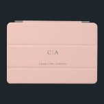 Simple, elegant monogram iPad mini cover<br><div class="desc">Modern,  simple,  elegant monogram ipad,  lightcoral.
Just edit your product in a few minutes. You can change the font/size/color and position using "further personalize".</div>