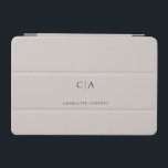 Simple, elegant monogram iPad mini cover<br><div class="desc">Modern,  simple,  elegant monogram ipad,  grey.
Just edit your product in a few minutes. You can change the font/size/color and position using "further personalize".</div>