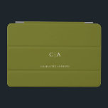 Simple, elegant monogram iPad mini cover<br><div class="desc">Modern,  simple,  elegant monogram ipad,  olivgreen.
Just edit your product in a few minutes. You can change the font/size/color and position using "further personalize".</div>