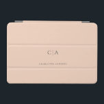 Simple, elegant monogram iPad mini cover<br><div class="desc">Modern,  simple,  elegant monogram ipad,  lightpeach.
Just edit your product in a few minutes. You can change the font/size/color and position using "further personalize".</div>