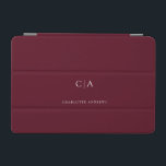 Simple, elegant monogram iPad mini cover<br><div class="desc">Modern,  simple,  elegant monogram ipad,  darkred.
Just edit your product in a few minutes. You can change the font/size/color and position using "further personalize".</div>