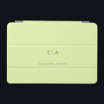 Simple, elegant monogram iPad mini cover<br><div class="desc">Modern,  simple,  elegant monogram ipad,  lemon.
Just edit your product in a few minutes. You can change the font/size/color and position using "further personalize".</div>