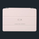 Simple, elegant monogram iPad mini cover<br><div class="desc">Modern,  simple,  elegant monogram ipad,  lightpink.
Just edit your product in a few minutes. You can change the font/size/color and position using "further personalize".</div>