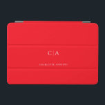 Simple, elegant monogram iPad mini cover<br><div class="desc">Modern,  simple,  elegant monogram ipad,  neon-red.
Just edit your product in a few minutes. You can change the font/size/color and position using "further personalize".</div>