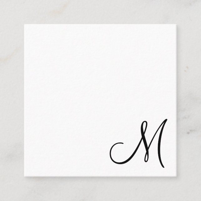 Simple Elegant Monogram Modern Square Business Card (Front)