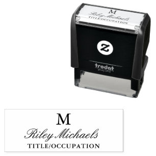 Simple Elegant Monogram Name Title Self-inking Stamp