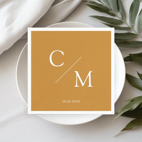 Simple elegant monogram napkin