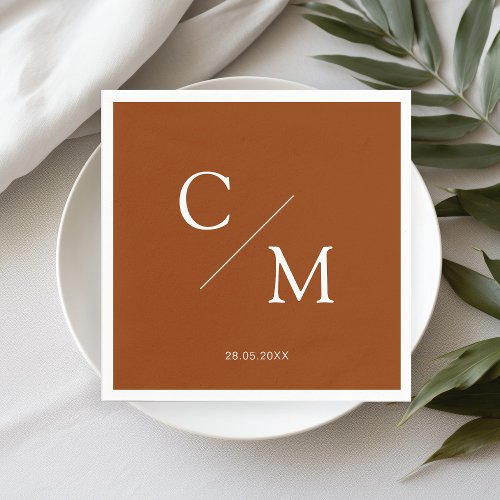 Simple elegant monogram napkin