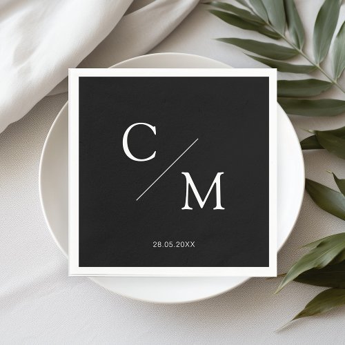 Simple elegant monogram napkin