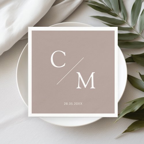 Simple elegant monogram napkin