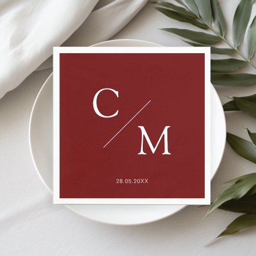 Simple elegant monogram napkin