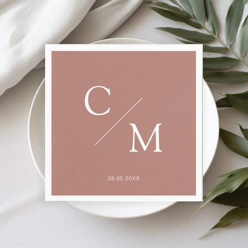 Simple elegant monogram napkin