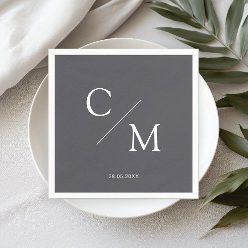 Simple elegant monogram napkin