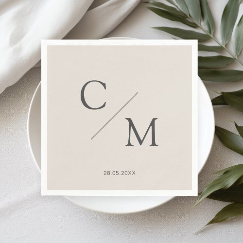 Simple elegant monogram napkin