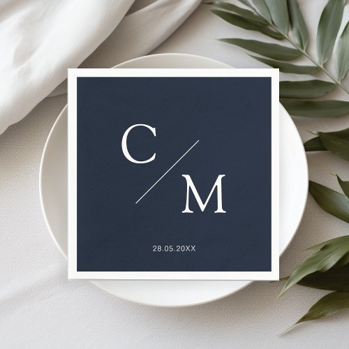 Simple elegant monogram napkin