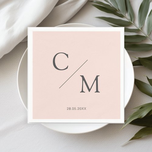 Simple elegant monogram napkin