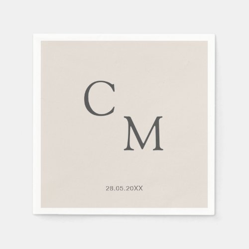 Simple elegant monogram napkin