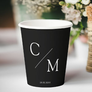 Simple elegant monogram Paper cup