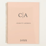 Simple, elegant monogram planner<br><div class="desc">Modern,  simple,  elegant monogram planner,  peach.
Just edit your product in a few minutes. You can change the font/size/color and position using "further personalize".</div>