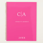 Simple, elegant monogram planner<br><div class="desc">Modern,  simple,  elegant monogram planner,  pink.
Just edit your product in a few minutes. You can change the font/size/color and position using "further personalize".</div>