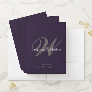 Simple Elegant Monogram Professional Real Estate Pocket Folder