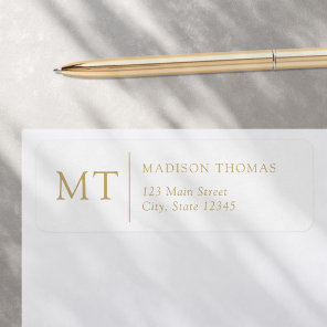 Simple Elegant Monogram Return Address Label