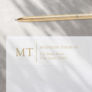 Simple Elegant Monogram Return Address Label