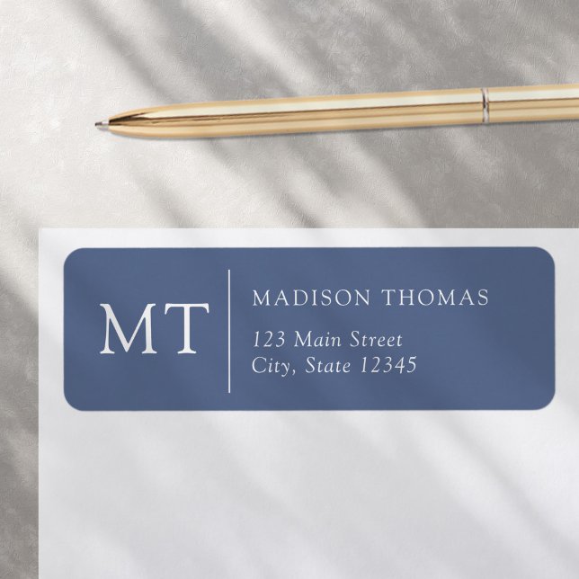 Simple Elegant Monogram Return Address Label (Creator Uploaded)