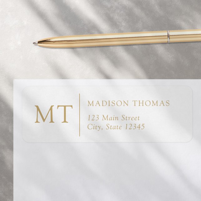 Simple Elegant Monogram Return Address Label (Creator Uploaded)