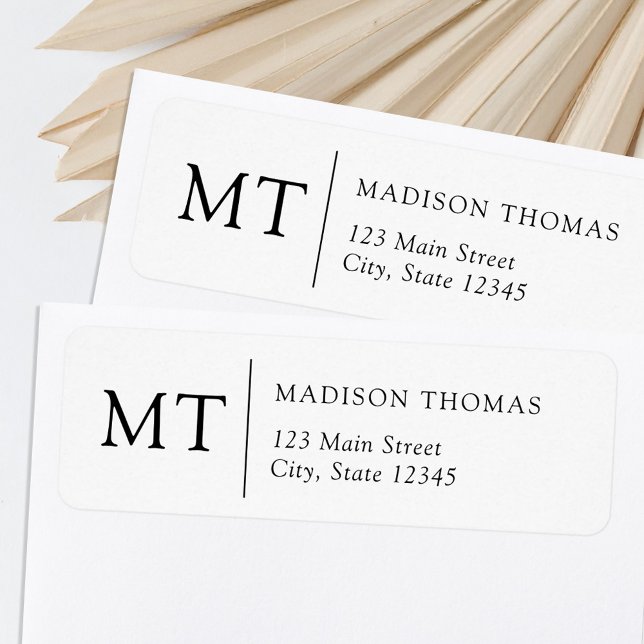 Simple Elegant Monogram Return Address Label (Creator Uploaded)
