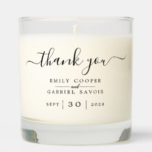 Simple Elegant Monogram Thank You Wedding Scented Candle