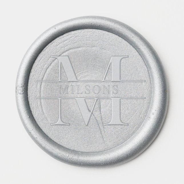 Simple elegant monogram wax seal  sticker (Front)