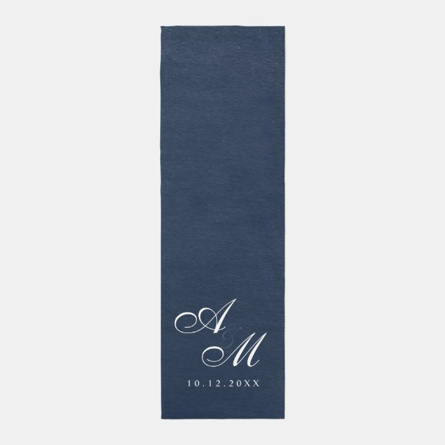 Simple Elegant Monogram Wedding Aisle Runner Rug (Front (Vertical))