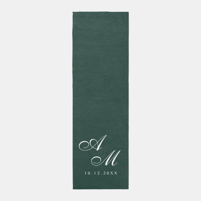 Simple Elegant Monogram Wedding Aisle Runner Rug (Front (Vertical))