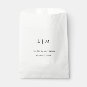 Simple Elegant Monogram Wedding Favor Bag