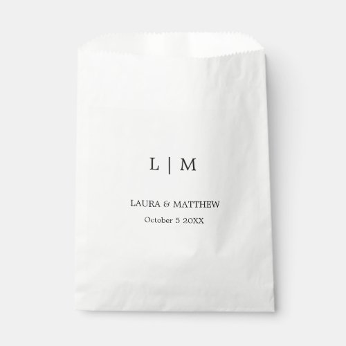 Simple Elegant Monogram Wedding Favor Bag