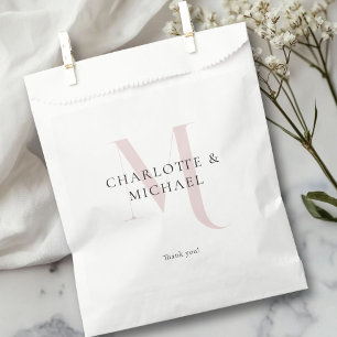 Simple, elegant, monogram wedding favor bag